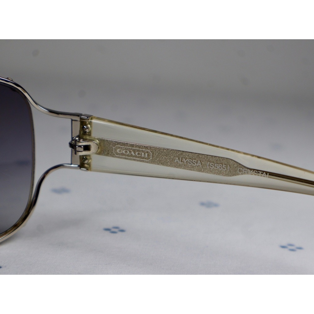 Coach ALYSSA S565 Crystal Sunglasses Designer Silver Frames Eyewear Women's Y2K - Picture 5 of 13